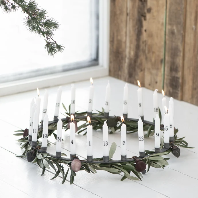 Ib Laursen / Kovový adventní svícen na 24 tenkých svíček Zinc