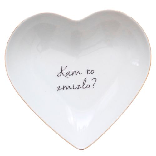 Bella Rose / Porcelánový tanierik v tvare srdca Kam to zmizlo? 16 cm