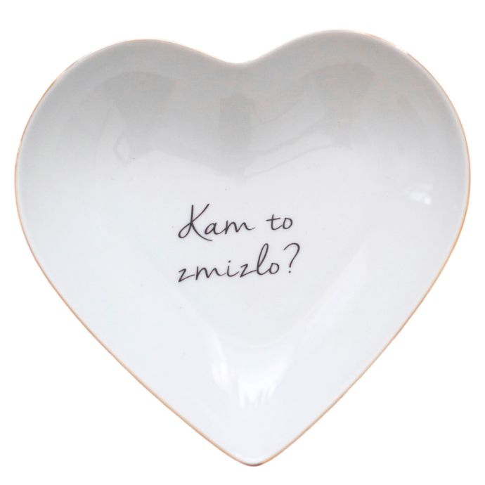 Bella Rose / Porcelánový talířek ve tvaru srdce Kam to zmizlo? 16 cm - SK