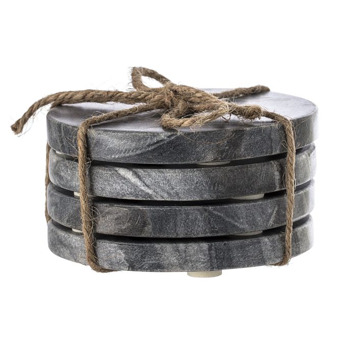 Bloomingville / Kulaté podtácky Grey Marble - set 4 ks