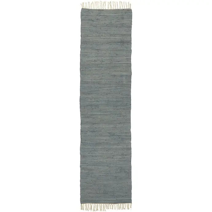 IB LAURSEN / Bavlnený behúň na podlahu Blue 250 x 60 cm