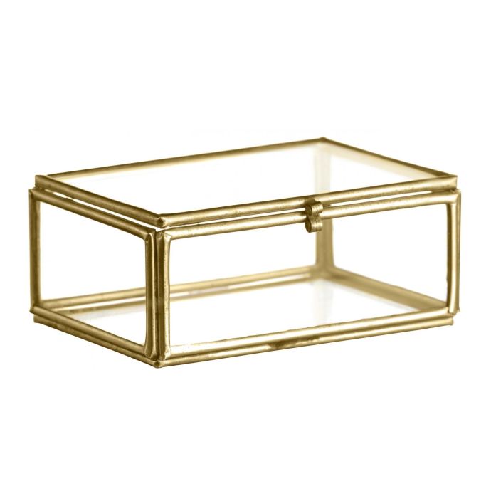 MADAM STOLTZ / Skleněný box Brass - menší