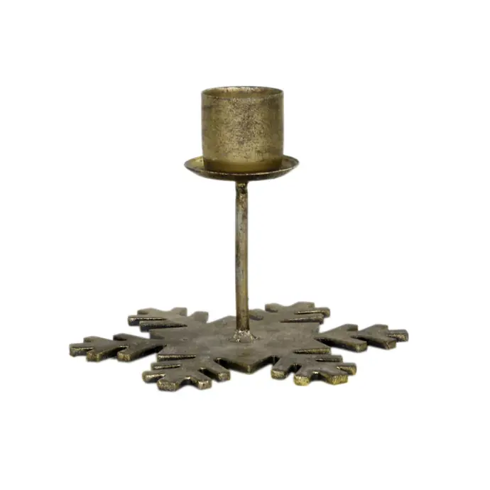 Chic Antique / Kovový svietnik Snowflake Antique Brass