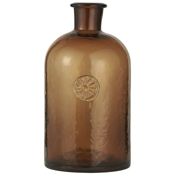 IB LAURSEN / Sklenená váza Pharmacy Emblem Brown