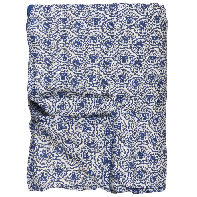Ib Laursen / Prošívaný přehoz Clara Blue/White Pattern 130 x 170 cm