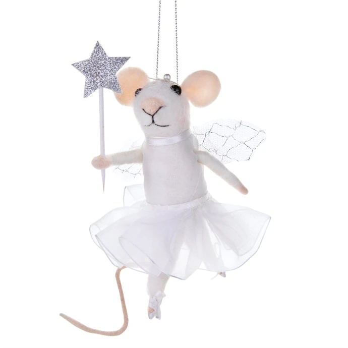 sass & belle / Plstěná vánoční ozdoba Fairy Mouse with Star Wand