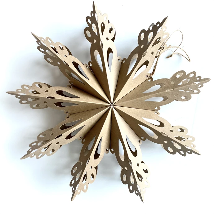 Broste / Závěsná papírová hvězda Snowflake Natural Brown 30cm