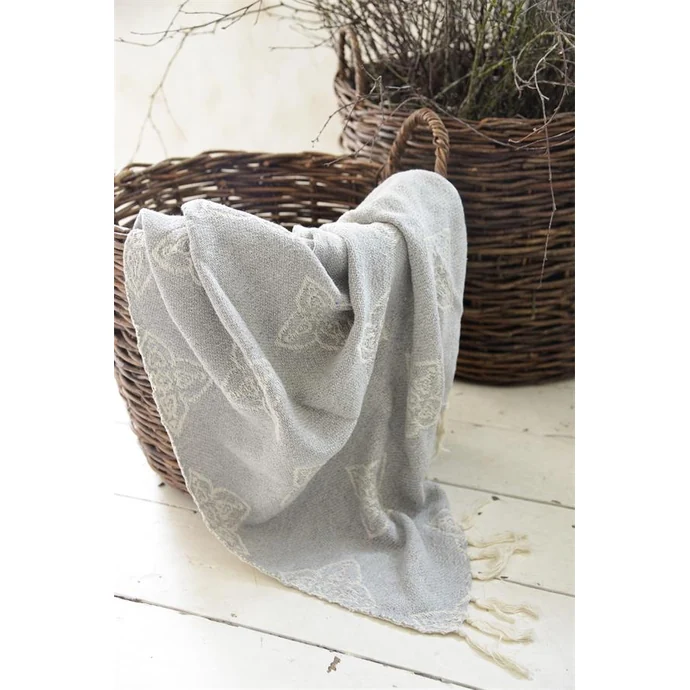 Jeanne d'Arc Living / Pléd z recyklované bavlny Woven Grey