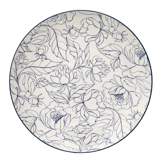Bloomingville / Keramický talíř Fleur Creme 25 cm