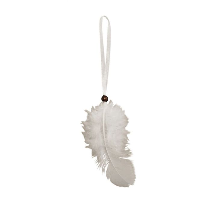 MADAM STOLTZ / Závesné pierka Pearl White - 12 ks