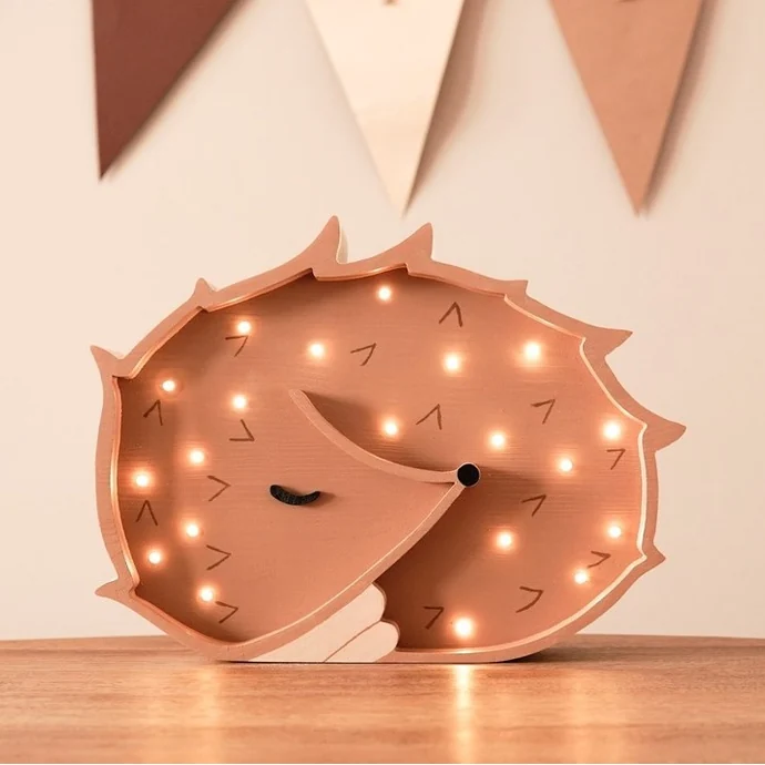 room GAGA / Dětská LED lampička Hedgehog Warm Brown