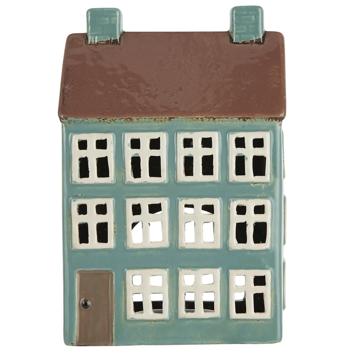 Ib Laursen / Keramický svícen Nyhavn Brown Roof Blue