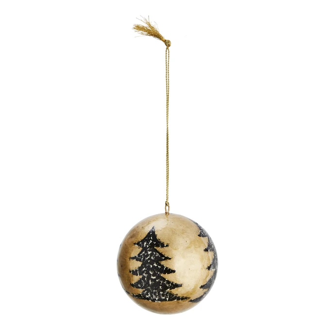 MADAM STOLTZ / Vánoční baňka Trees Gold - 7 cm