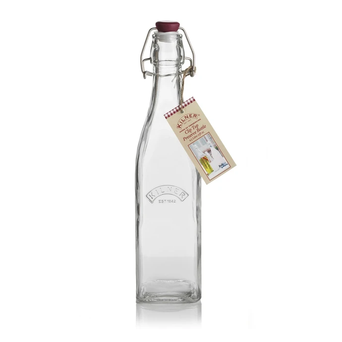 KILNER / Hranatá lahev s klipem 550 ml