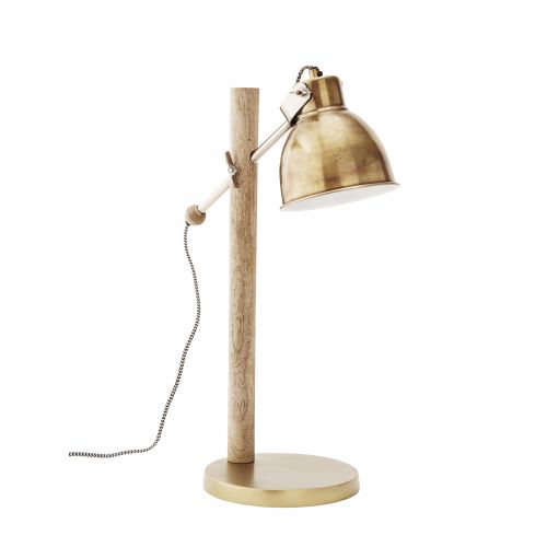 MADAM STOLTZ / Stolní směrovatelná lampa Brass/wood