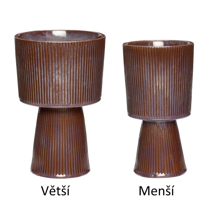 Hübsch / Keramický obal na květináč Purple Brown