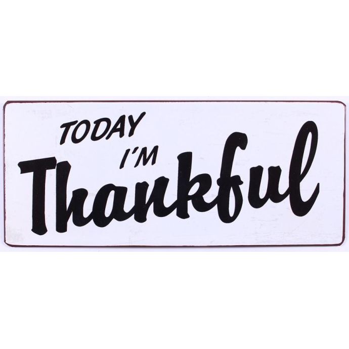 La finesse / Plechová cedule Thankful