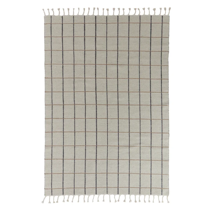 OYOY / Vlněný koberec Offwhite/Anthracite 200x140cm