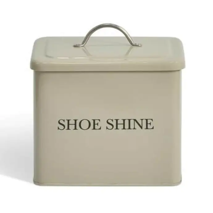 Garden Trading / Plechová dóza s vekom Shoes Shine Box Clay