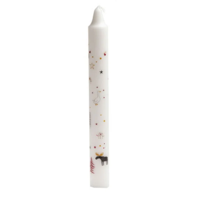 Det Gamle Apotek / Svíčka Christmas Symbols White 23,5 cm