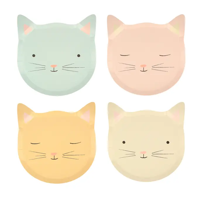 Meri Meri / Papierový tanier Cute Kitten 8 ks