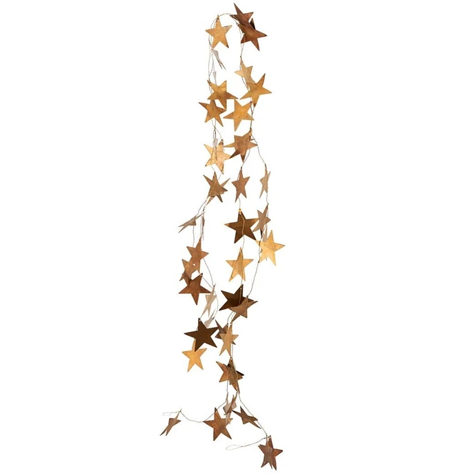 House Doctor / Vánoční girlanda Stars Brass - 250 cm