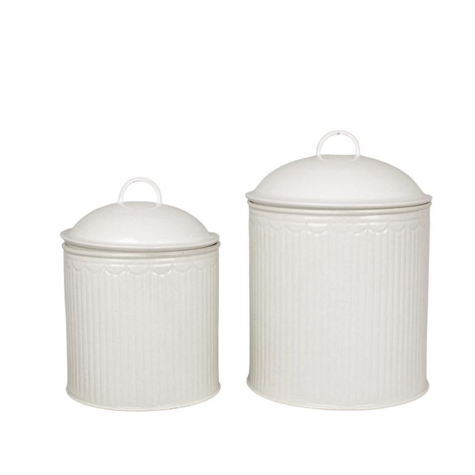 Strömshaga / Plechová dóza Ingrid Stripe Antique White