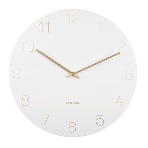 Karlsson / Nástěnné hodiny Charm Engraved Numbers White 40 cm