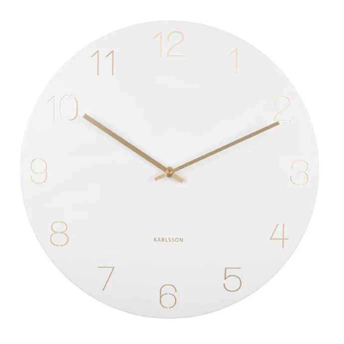 Karlsson / Nástenné hodiny Charm Engraved Numbers White 40 cm