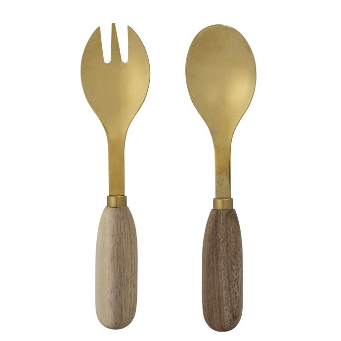 Bloomingville / Šalátový príbor Thina Gold Acacia 2 ks