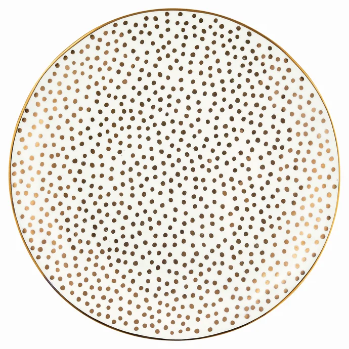 GREEN GATE / Dezertní talíř Dot Gold 20,5 cm