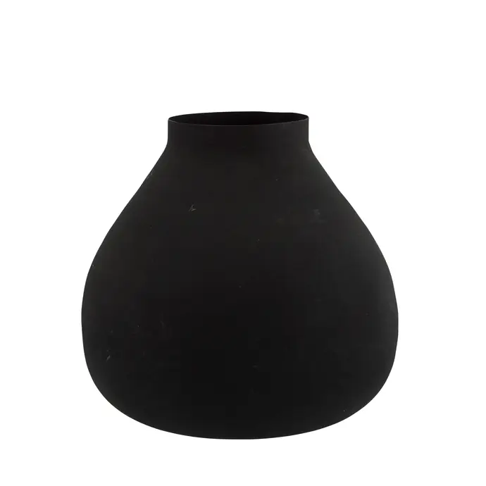 MADAM STOLTZ / Dekoratívna váza Iron Matt Black 22 cm