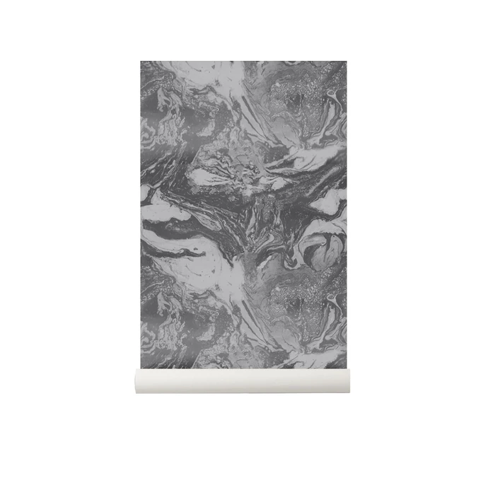 Ferm Living / Tapeta Marbling - Charcoal