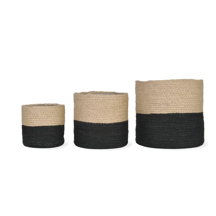 Garden Trading / Jutový obal na kvety Black Nature – set 3 ks