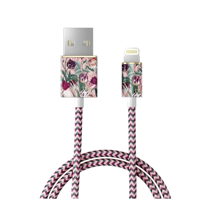 iDeal of Sweden / Textilní USB kabel na iPhone Vintage Tulips 1m