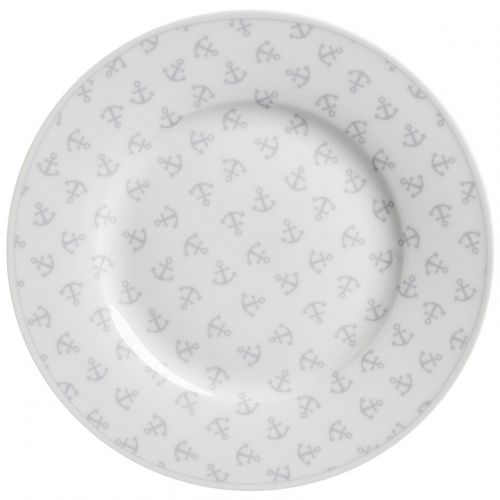 Krasilnikoff / Porcelánový dezertný tanierik Grey Anchors 20 cm