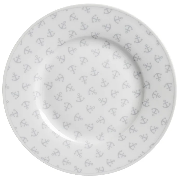 Krasilnikoff / Porcelánový dezertní talířek Grey Anchors 20 cm