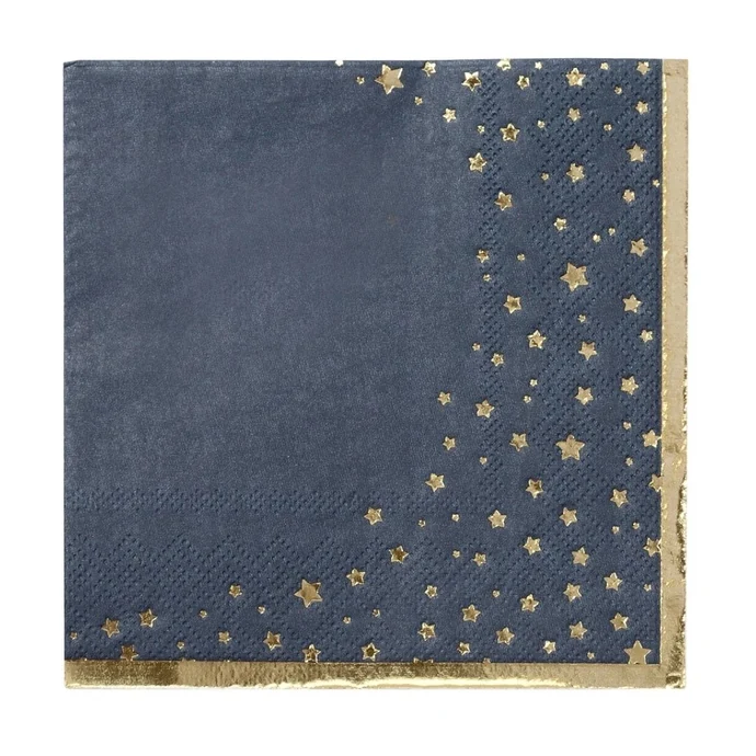 Talking Tables / Papírové ubrousky Blue Gold Foil - 16 ks
