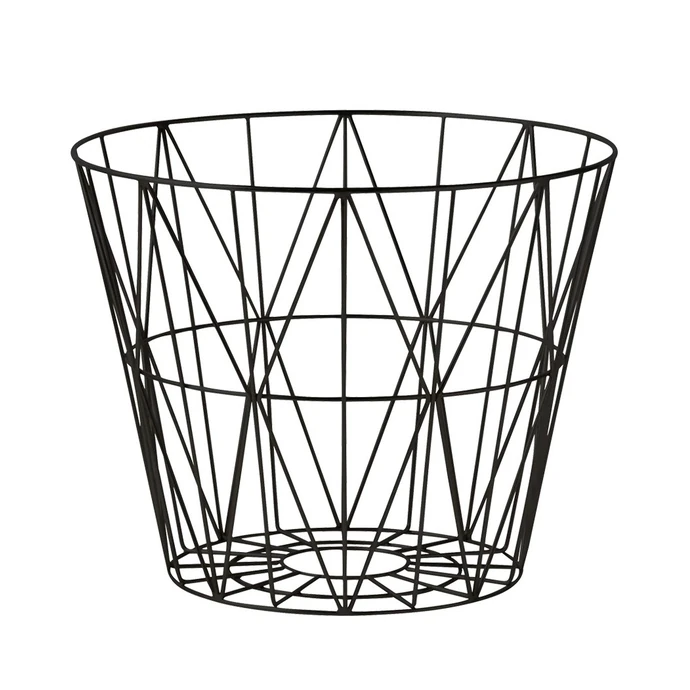 Ferm Living / Drátěný koš Black - medium