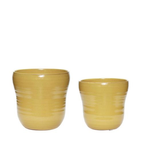 Hübsch / Keramický obal na květináč Yellow Ceramics