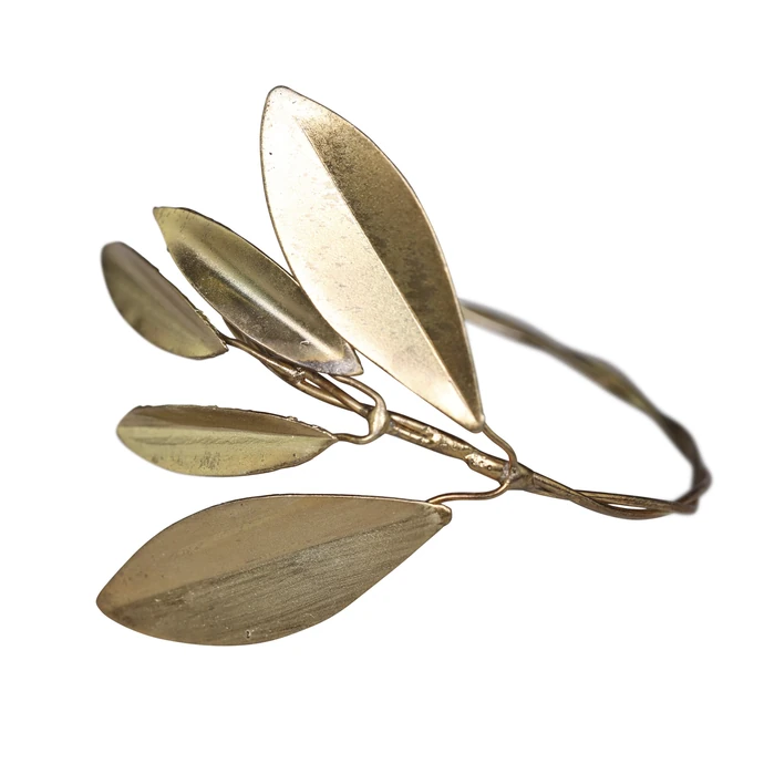 Chic Antique / Kovový krúžok na obrúsky Brass Leaves