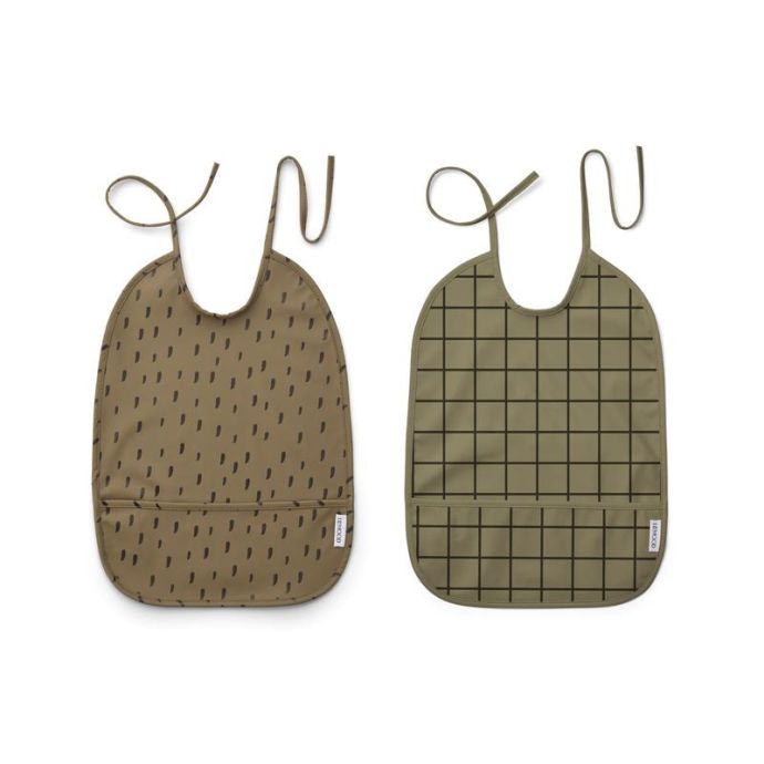 LIEWOOD / Dětský bryndák Lai Check Khaki Mix