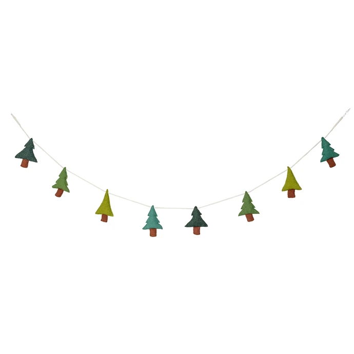 Bloomingville / Vianočná girlanda Green Trees 200 cm