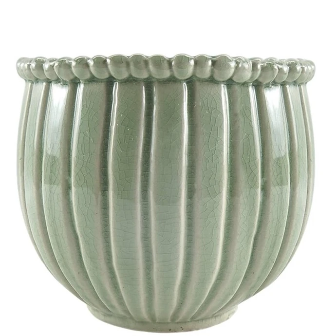 Strömshaga / Keramický obal na květináč Vera Light Green 17 cm