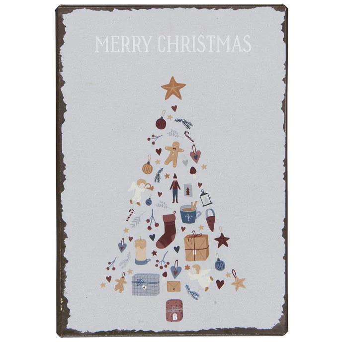 IB LAURSEN / Plechová ceduľa Merry Christmas Tree