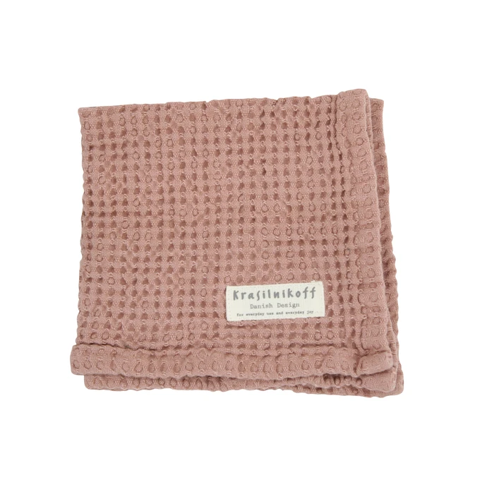 Krasilnikoff / Bavlnený uterák Waffle Dusty Rose - 30x30cm