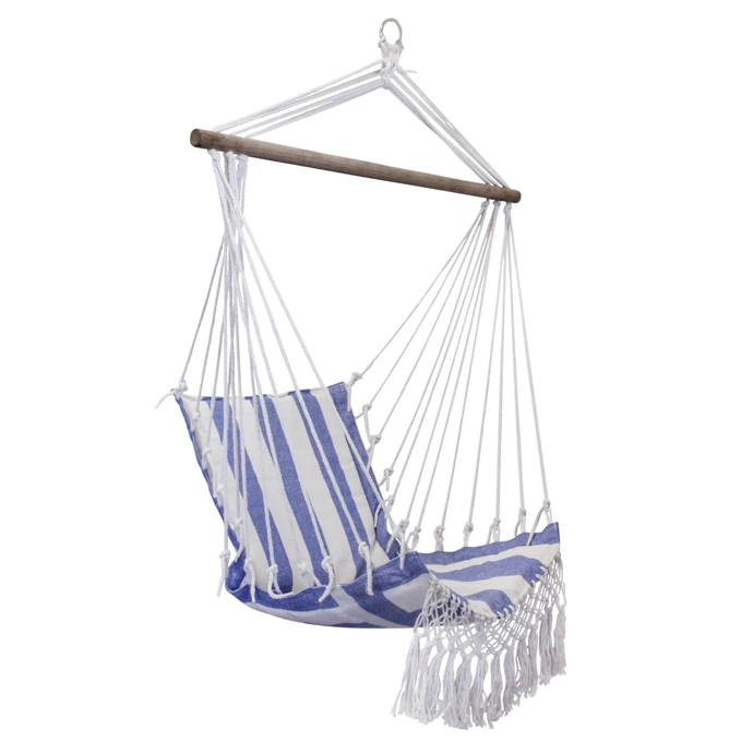 Strömshaga / Závěsné houpací křeslo Artur Stripe Blue / Off White