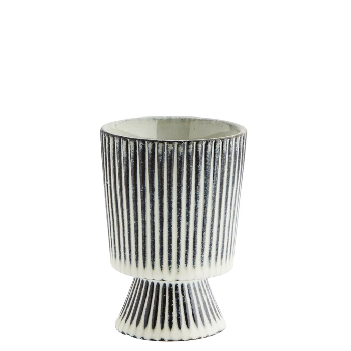 MADAM STOLTZ / Keramický obal na květináč Stripes 10,5 cm