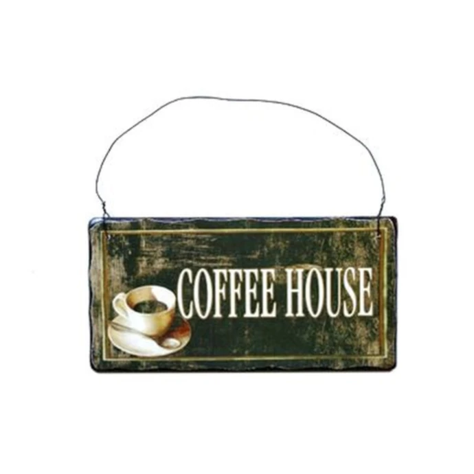 La finesse / Dřevěná závěsná cedulka Coffee house