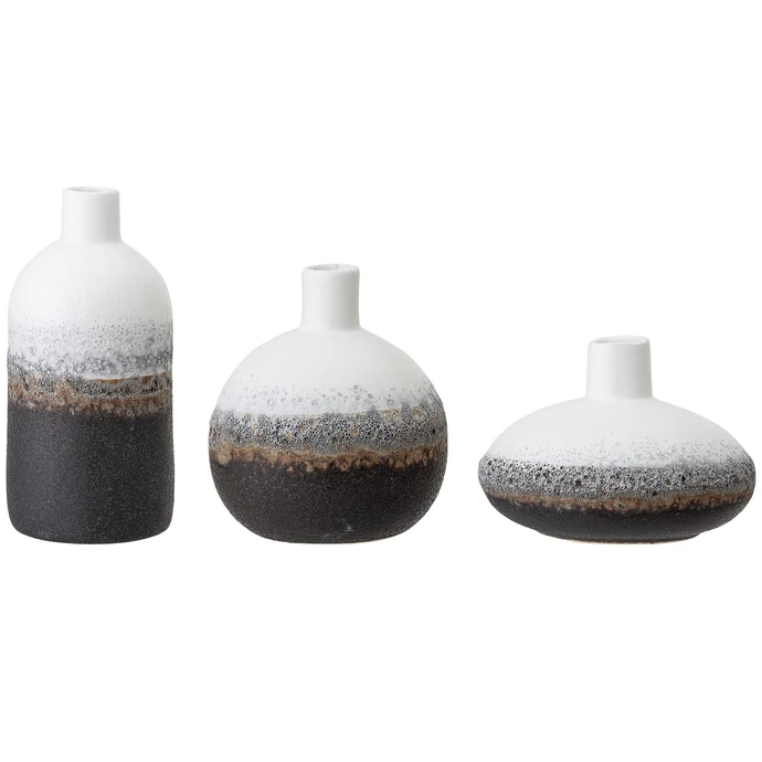 Bloomingville / Sada keramických váz Brown & White Stoneware
